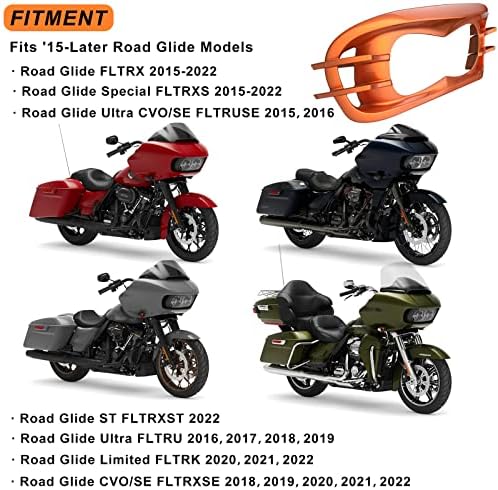 Moto Onfire Color Comparado Billiard Teal faróis Tampa do farol Tampa de acabamento para Harley Davidson Road Glide 2015+
