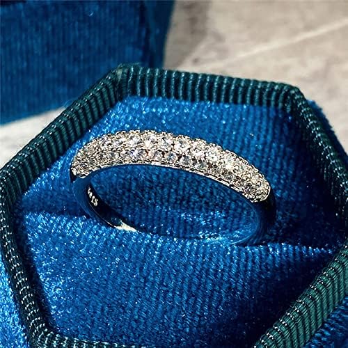 Skater Boy Rings Full Diamond Three linhas anel de zircônia para mulheres Jóias de moda simples acessórios populares para
