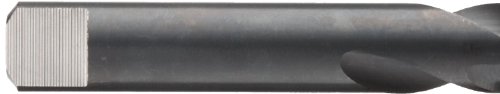 Chicago Latrobe 250an Bit de broca de comprimento de aço de alta velocidade, acabamento em óxido preto, haste redonda com tang, ponto de 118 graus convencional, tamanho da letra v