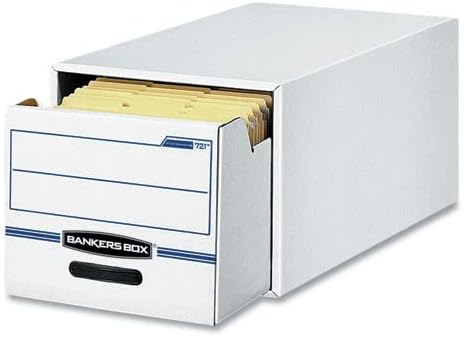 Bankers Box stor/gaveta Arquivo de gaveta Caixa de armazenamento, legal, branco/azul, 6/caixa