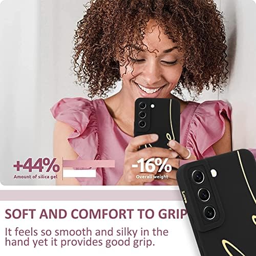 Mowime para Samsung Galaxy S22 Plus Caso, traseiro, letra de amor fofa gráfico de letra com câmeras anti-queda de câmeras de tampa Proteção de tpu mole TPU Casos de telefone anti-finger impressão para mulheres meninas Black