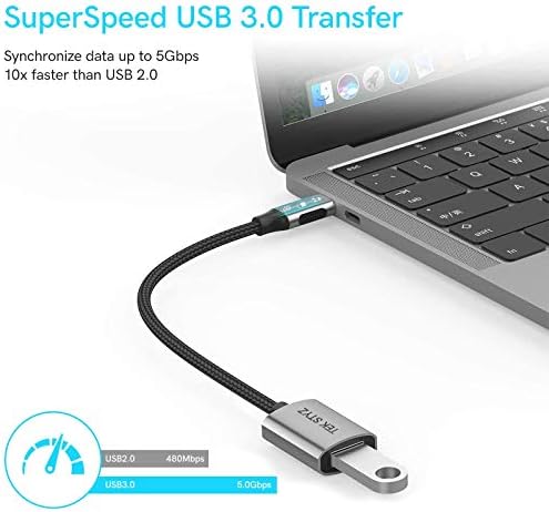O adaptador TEK Styz USB-C USB 3.0 funciona para Xiaomi Mi 10 OTG Tipo-C/PD Male USB 3.0 conversor feminino.