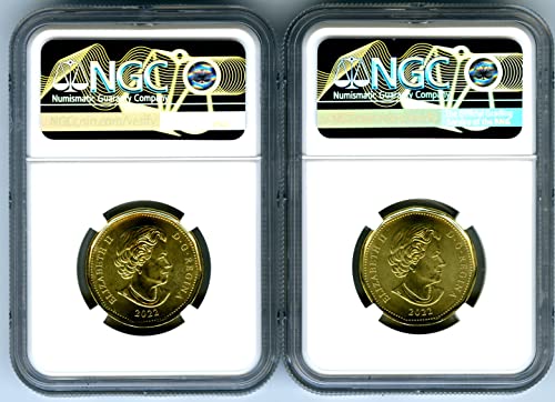 2022 CA Canadá $ 1 Oscar Peterson Loonie Loon libera primeiro dois conjuntos de moedas Cert NGC $ 1 NGC MS68