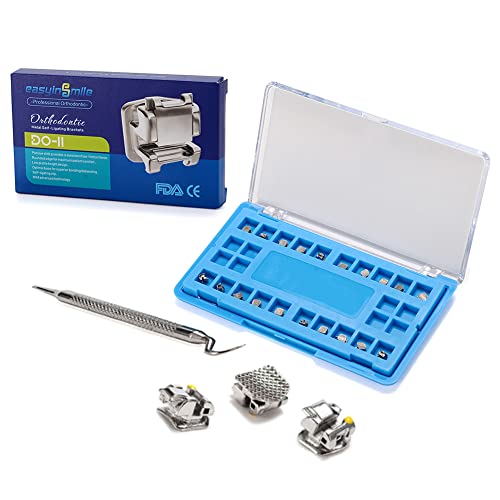 Suportes ortodônticos de snawop ortodônticos 20pcs aparelhos de metal dental com slot de ferramentas abertas. MBT 022 3-4-5 com ganchos