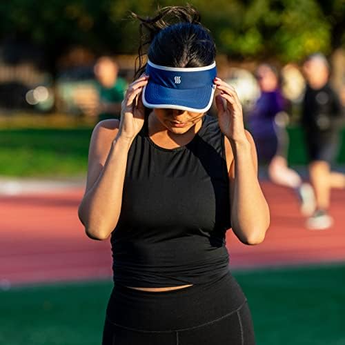 Saaka Sport Visor for Women. Macio, elástico, leve e ajustável. Corrida, tênis, golfe e esportes.