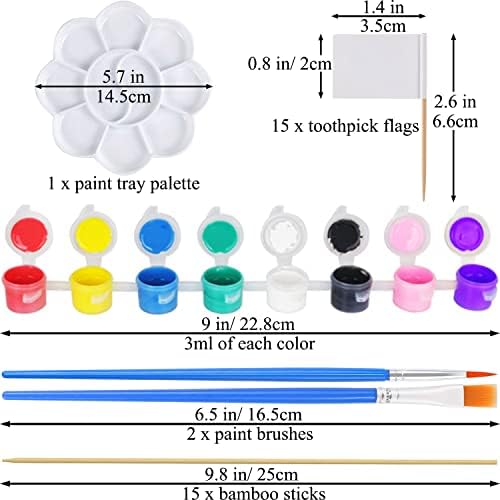 48pcs Sistema solar Modelo de espuma O kit de bola de espuma inclui 10 tamanhos esferas de poliestireno bolas, palitos de bambu, bandeiras de palito, 8 pigmentos coloridos, escovas, paleta de bandeja de tinta para projetos de ciências da escola