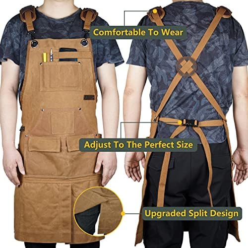 Avental da ferramenta Dallfoll, avental de trabalho para o avental de segurança da oficina de madeira, de lona encerada