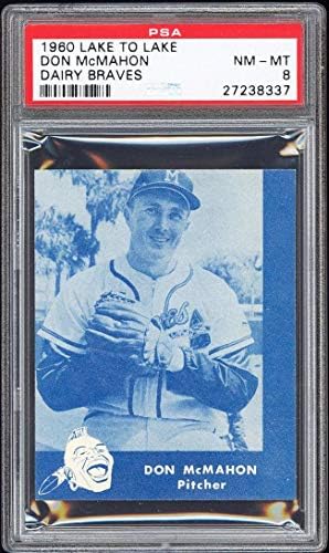 1960 Lake to Lake Dairy Milwaukee Braves Don McMahon PSA 8+ Pop 2 Classificação mais alta - Baseball Satbed Cards Vintage