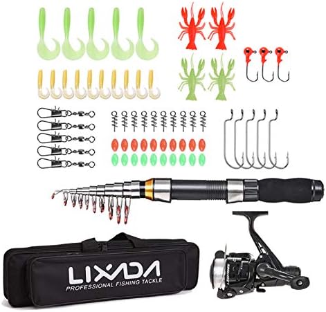 Xixian haste de pesca bobina kit completa com 2,1m 2,3m de pesca telescópica hastes de pesca 2pcs bobinas de giro conjunto com ganchos de iscas macias barris saco de armazenamento, haste de pesca e bobina combinada