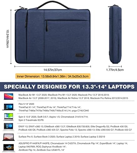 Moko 13,3-14 polegadas Laptop Sleeve para MacBook Air M2/M1 2022-2018, MacBook Pro M2 14 2023/M1 máx.