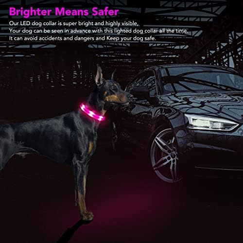 Colares de cachorro leves colarinhos de cachorro led cão USB recarregável, vizbrite super brilhante brilho de segurança