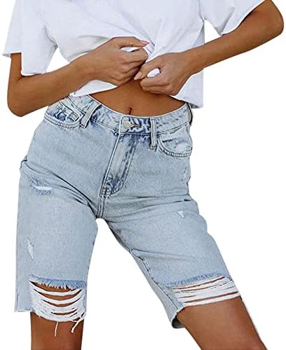 Shorts jeans femininos no meio do arranhão rasgado lavado bermuda short jeans jeans elásticos slim bodycon calça curta quente