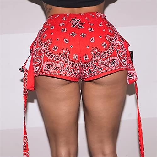 Shorts atléticos beuu para mulheres estampas casuais high sport yoga ioga confortável calça curta calça de algodão verão com bolso