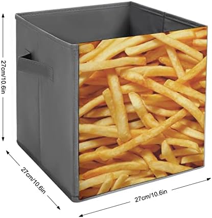 French Fries Caixas de armazenamento dobráveis ​​FRIENTES CONFRICOS BINS CUIXAS ORGANIZADORES DE CUBES DE FABOR