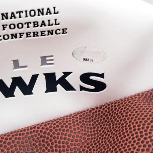 Michael Dickson autografou o Seattle Seahawks White Logo Football MCS Holo 98838 - Bolsas de futebol autografadas