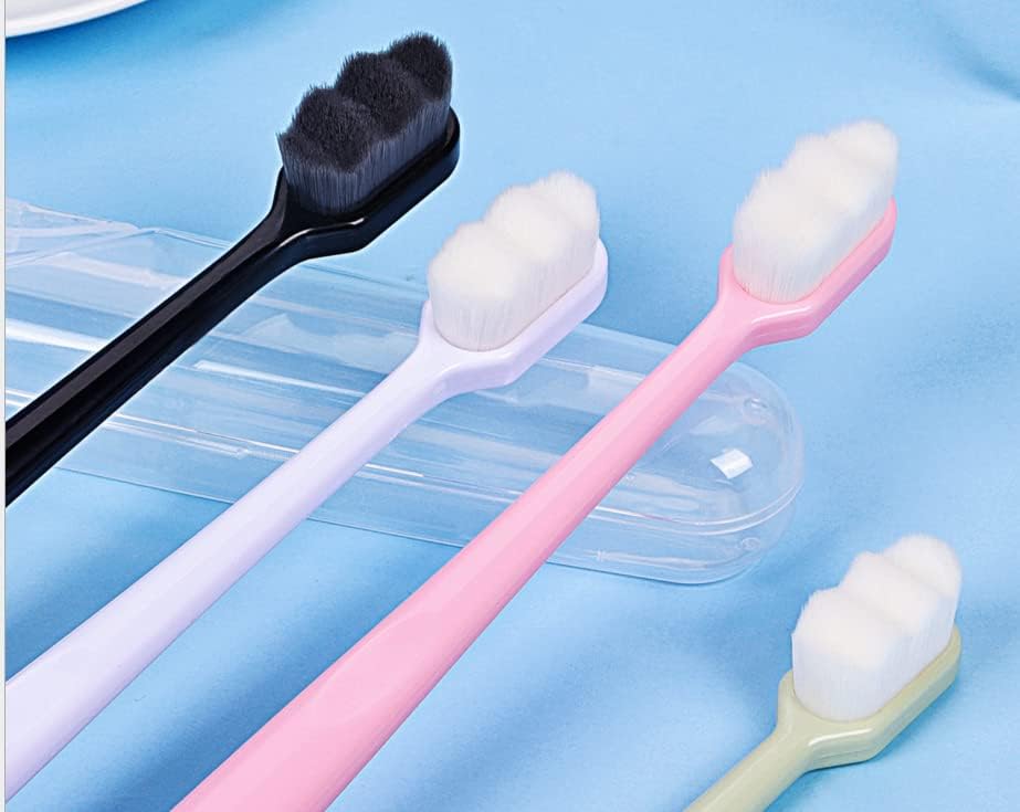 2PCs Ultra-Fine dentes de dentes de dentes super macios Crega profunda Bruscada portátil para ferramentas de cuidados orais Dentes Cuidam de limpeza oral viagens