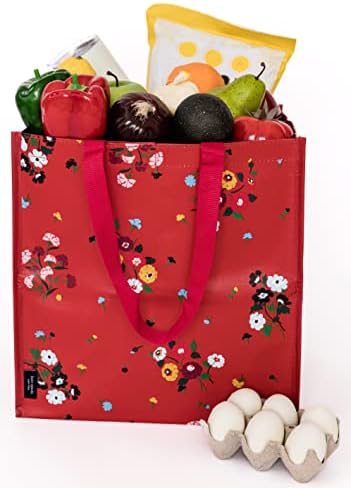Kate Spade New York Saco de compras reutilizáveis, bolsas de supermercado com alças, grande colheita dobrável