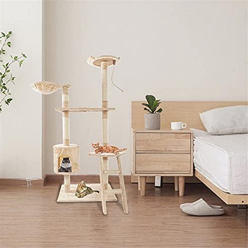 Bfcgdxt Cat Tree Cat Tower 60 , sólida Cute Sisal corda de pelúcia Torre de gato de escalada, adequada para um brinquedo de gato