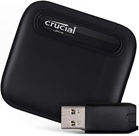 Crucial X6 500 GB SSD portátil com adaptador USB -A - até 800 MB/S - PC e Mac - USB 3.2 Drive de estado sólido externo - CT500X6SSD9