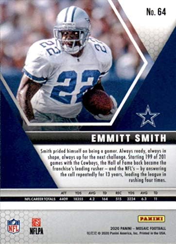 2020 Panini Mosaic 64 Emmitt Smith Dallas Cowboys NFL Football Trading Card