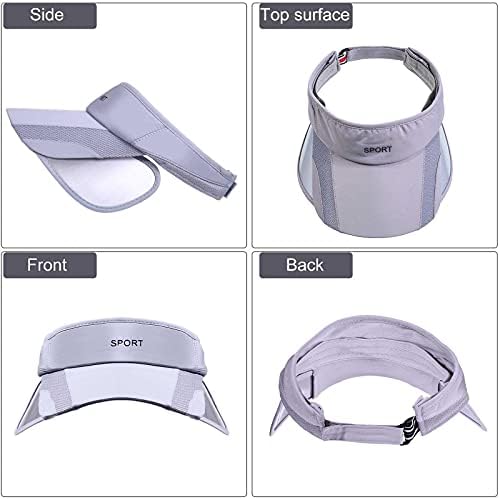 3 PCs Protection Sun Protection Women Sports Visor Hats, Chapéu de sol amplo ajustável