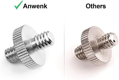 Anwenk padrão 1/4 -20 masculino a 1/4 -20 -20 Adaptador de parafuso de tripé com rosqueamento macho Adaptador padrão de montagem