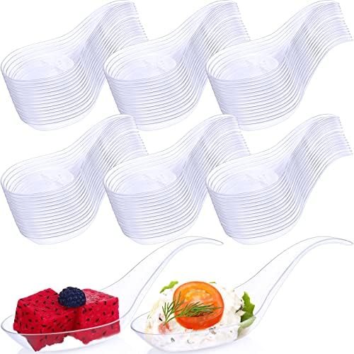 GANDEER 400 peças com degustação mini colheres de colheres descartáveis ​​Apertizador Plastic Sopa asiática Sopa A massa transparente para festas de Natal sobremesas, sushi, sorvete, 12 x 2,5 cm/ 4,72 x 0,98 polegadas