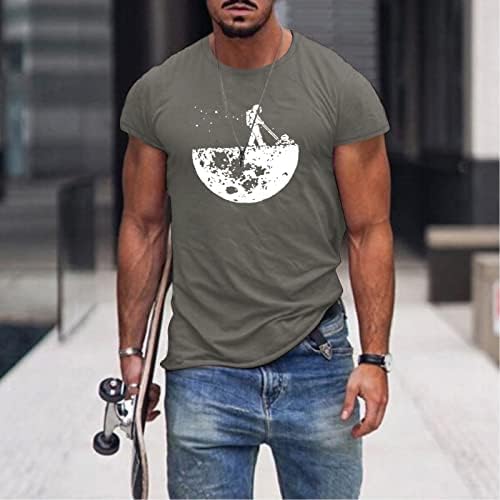 Tamas de manga curta do soldado masculino do ZDDO para homens, lua com impressões gráficas camisetas de verão para