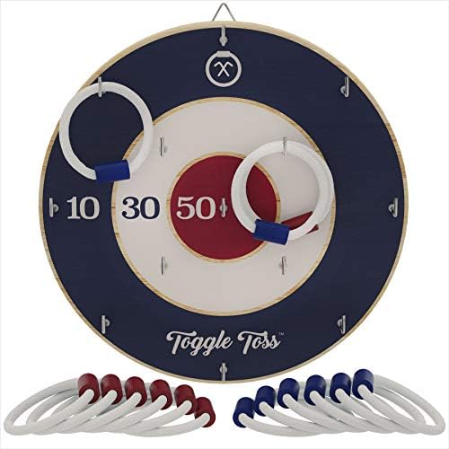 Toggle Toss Official Ring Toss Game - Diversão Alternativa segura aos dardos - presentes para homens, jogos ao ar livre
