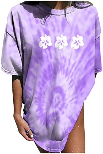 Blusa de fit solta meninas adolescentes de manga curta imprimir algodão impressão floral brunch vitoriano tie corante