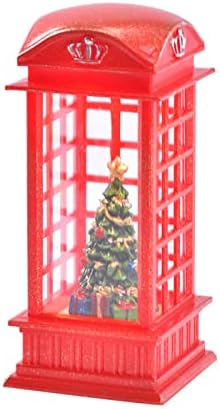 Luzes de decoração de Natal, cabine de telefonia vermelha estátua de natal estátua decorativa iluminação LED Mesa brilhante Top Ornamento Presente de decoração festiva