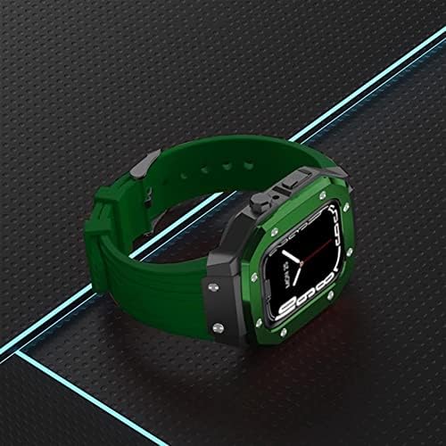 FKIMKF para Apple Watch Band Series 7 45mm Modificação Mod Kit Strap Strap for Men Women Lhoy Watch Case Strap