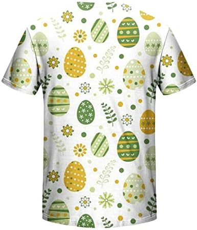 Camisa de Páscoa para homens Crewneck Tees confortável Top moda de moda gráfica Bloups casual Bloups Holiday Hawaiian Blouse