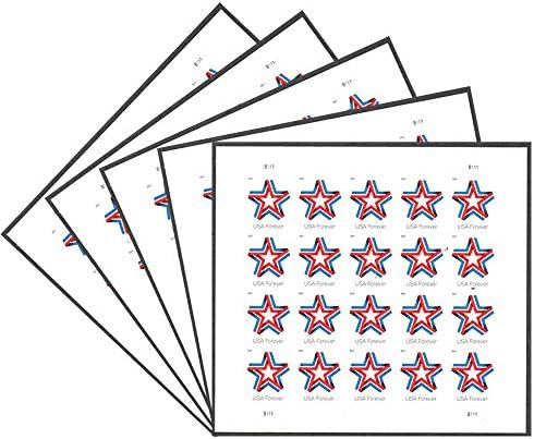 Star Ribbon 5 painéis de 20 carimbos de postagem para sempre Scott 5361