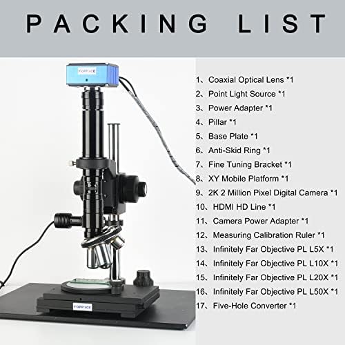 Koppace 119x-7679x 2 milhões de pixels microscópio coaxial de pixels Infinitamente o objetivo pode tirar fotos e medições de vídeo