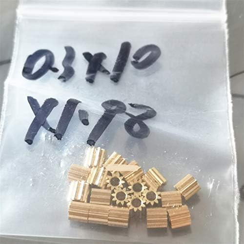 Alanooy 10pcs Pequenas engrenagens de bronze de cobre 0,3m 10t dentes 1,48 1,5 mm 1,98 2mm de diâmetro de diâmetro