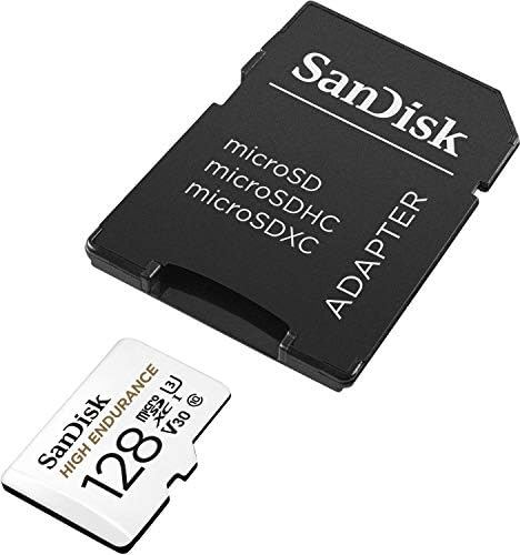 Sandisk 128 GB de alta resistência Video MicroSDXC com adaptador para câmera de traço e sistemas de monitoramento doméstico - C10, U3, V30, 4K UHD, Micro SD Card - SDSQNR -128G -GN6ia