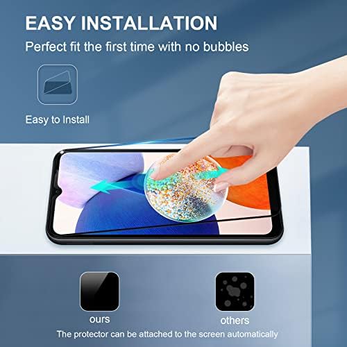 Protetor de tela GIIYOON-3 PACK para o Samsung Galaxy A14 5G/4G, vidro temperado [Cobertura completa HD] [instalação