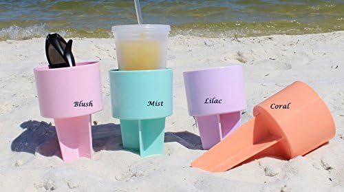 Conjunto de Spiker de quatro suportes para copos de areia de bebida de praia - novas cores pastel