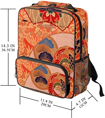 Mochila laptop VBFOFBV, mochila elegante de mochila de mochila casual bolsa de ombro para homens, mulheres japonesas laranja flor vintage
