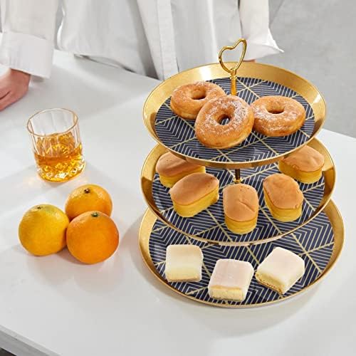 Figura Cupcake de 3 camadas, Stand Stand, Cupcake Tower para Tea Party Wedding Birthday Buffet Server