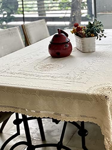 Coleção do mar secreta Seias antigas, algodão feito de algodão bordado com toalha de mesa lavável cor rústica cor de bordado bohem