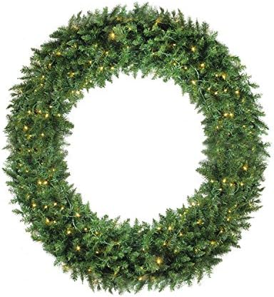 Northlight 6 'pré -iluminada Buffalo FIR Comercial Artificial Christmas Wreath - Luzes LED brancas quentes