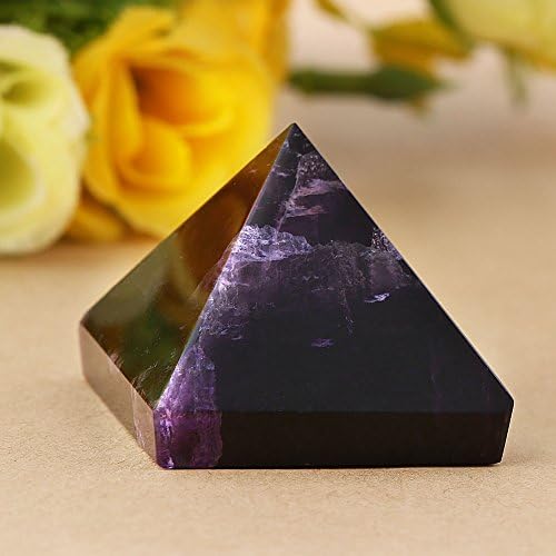 Walfront Crystal Amethyst Pyramid Natural Purple Crystal Fluorite para decoração de decoração de casa Crafts de decoração de presente