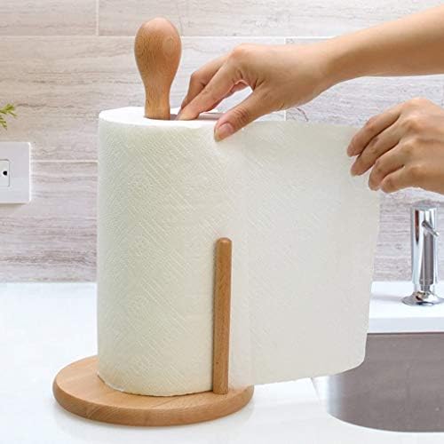 Jydqm Bamboo Wood Standing Paper Tootom Solder, Dispensador de suporte para toalhas de papel de bambu, base organizadora, base
