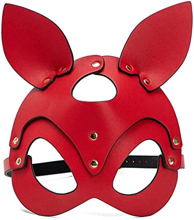 Faux Leather Rabbit Cat Fox Eye Máscara para adultos BDSM Roleplay Toy Toy Open Eye Bondage Mask Halloween Fancy Dress