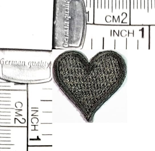 Kleenplus mini cinzento coração corações corações bordados Applique artesanal artesanal bebê garotinha feminina roupas roupas de fantasia