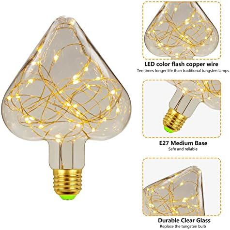 Lâmpada de fada de fada LED 4PACH XIANFEI, Luz de lâmpada de arame de cobre em forma de arame de cobre Edison LED LUZ NOITE,