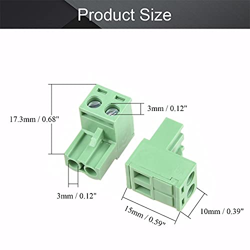 FILECT 10PCS 5.08mm Pitch 2p PCB parafuso Terminal Block Connector 300V 15A Blocos Teminal Transportável Conector 2EDGK-5.08