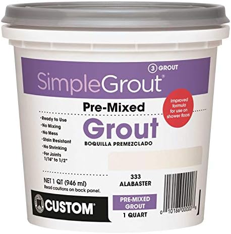 Custom, Alabaster PMG333QT Grout Premium simples de 1 litro